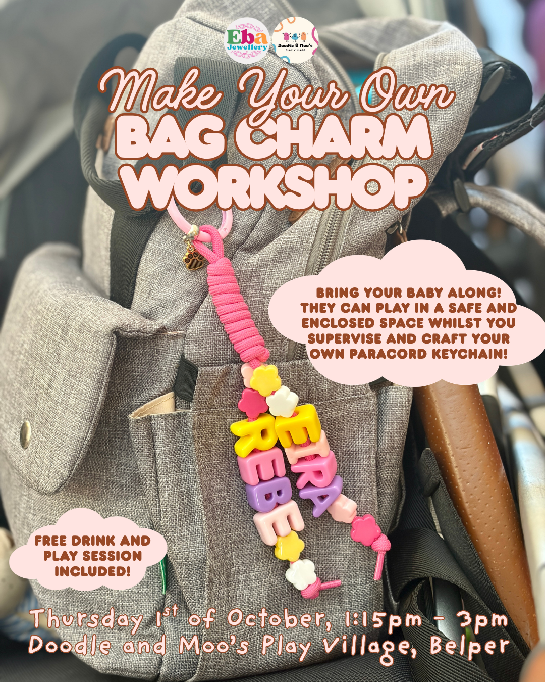 Bag Charm Making Workshop, 1st of October @ 1:15PM, Doodle and Moo's Derby