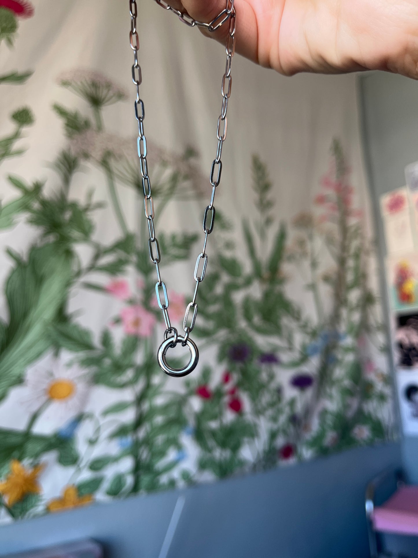 SILVER FRONT CLASP BIRTHSTONE NECKLACE