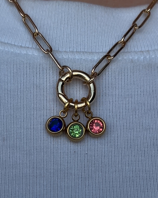 GOLD CLASP BIRTHSTONE NECKLACE