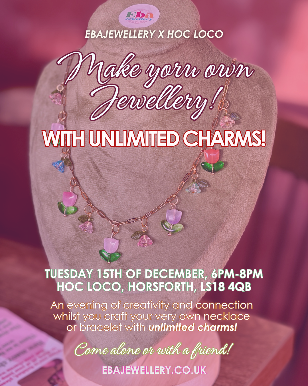 Jewellery Making Workshop - 15th of December, 6pm at Hoc Loco, Horsforth