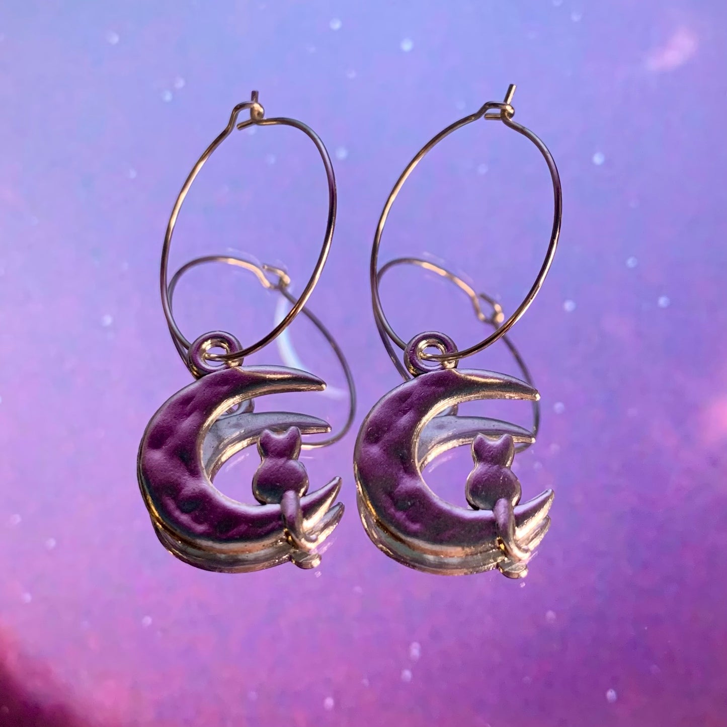 CAT ON THE MOON EARRINGS