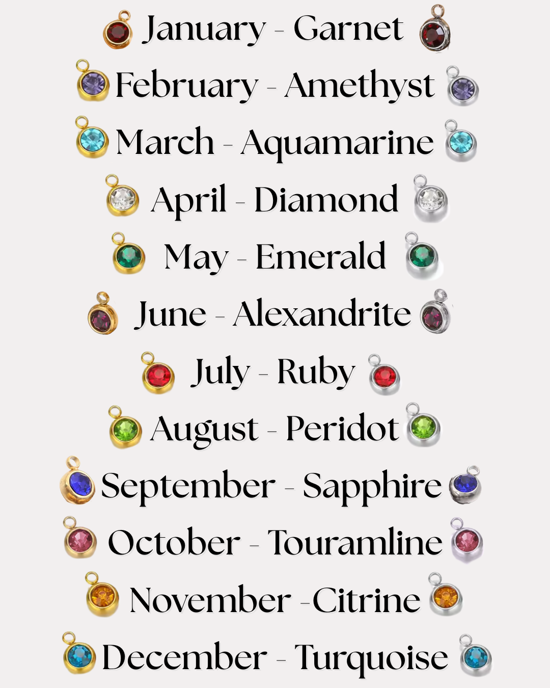 Extra Birthstone Charms