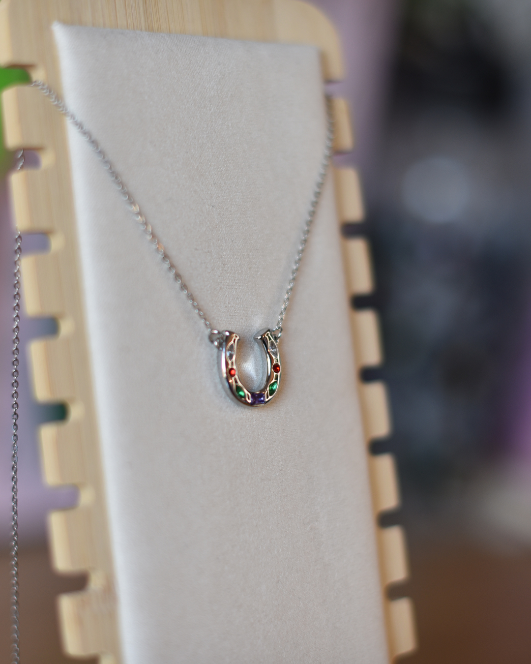 RAINBOW HORSESHOE NECKLACE