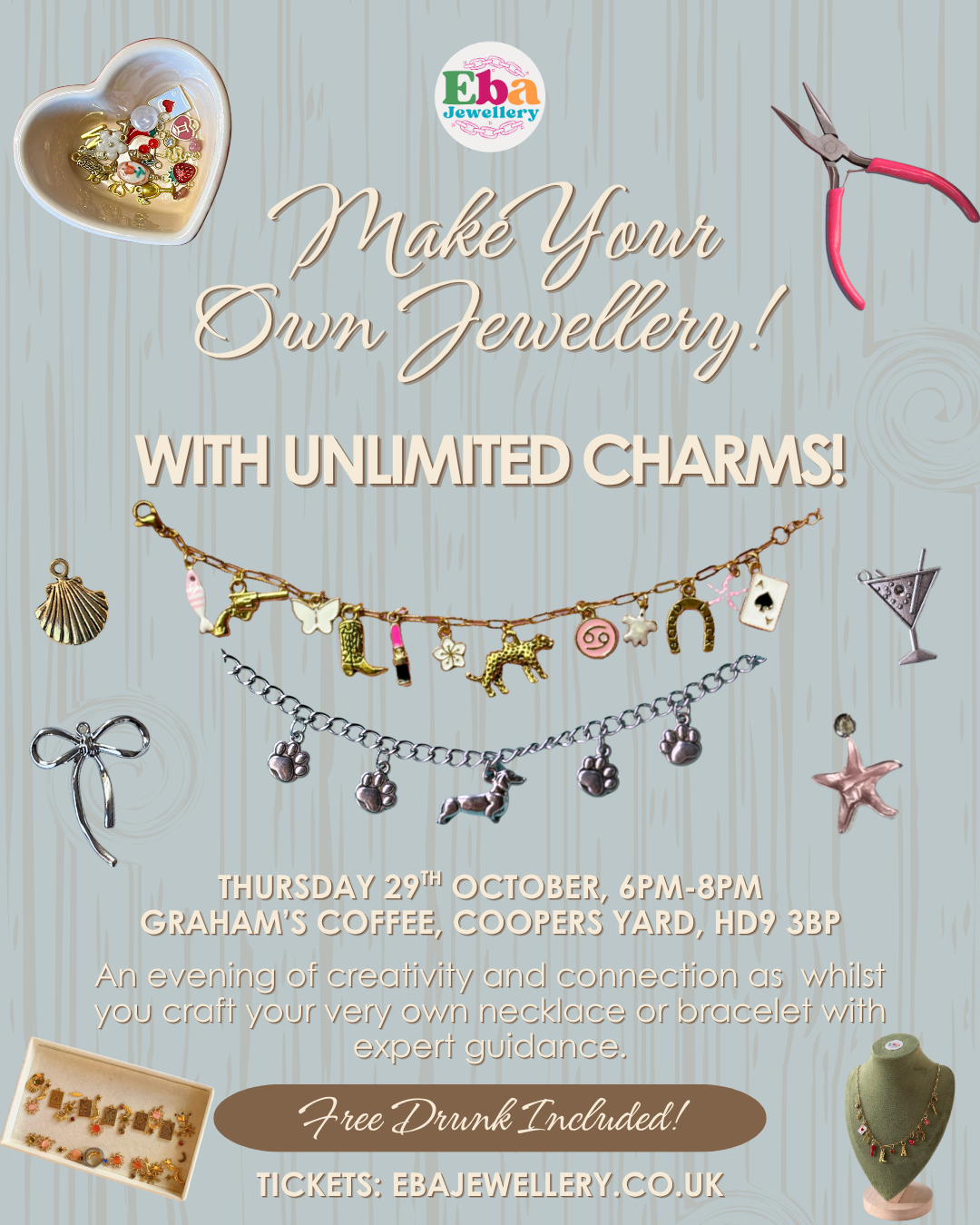 Jewellery Making Workshop - Thursday 29th October @ 6PM, Graham's Coffee Holmfirth