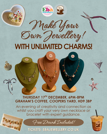 Jewellery Making Workshop - Thursday 17th December @ 6PM, Graham's Coffee Holmfirth