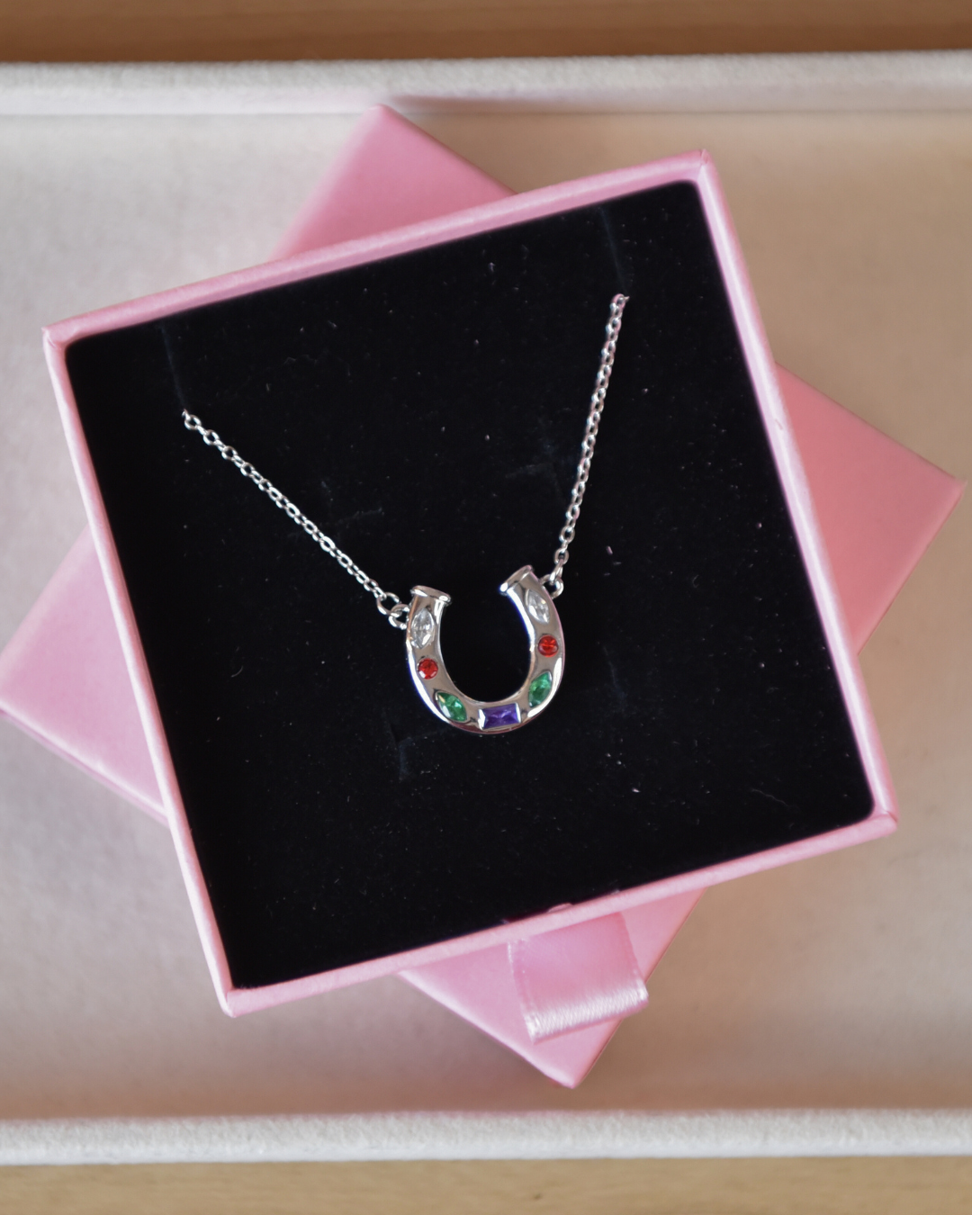 RAINBOW HORSESHOE NECKLACE