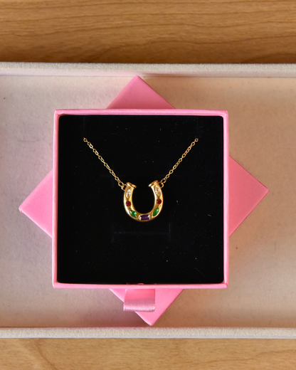 RAINBOW HORSESHOE NECKLACE