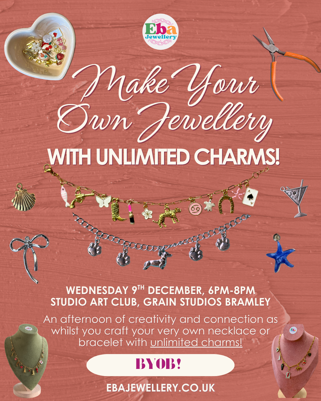 Jewellery Making Workshop, 9th December @ 6PM, Studio Art Club, Bramley