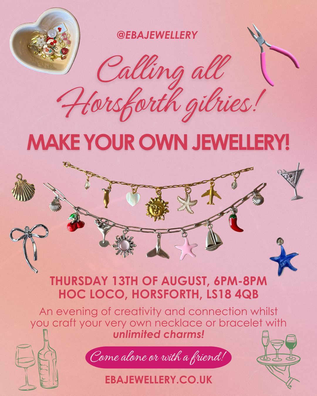 Jewellery Making Workshop - 13th of August, 6pm at Hoc Loco, Horsforth