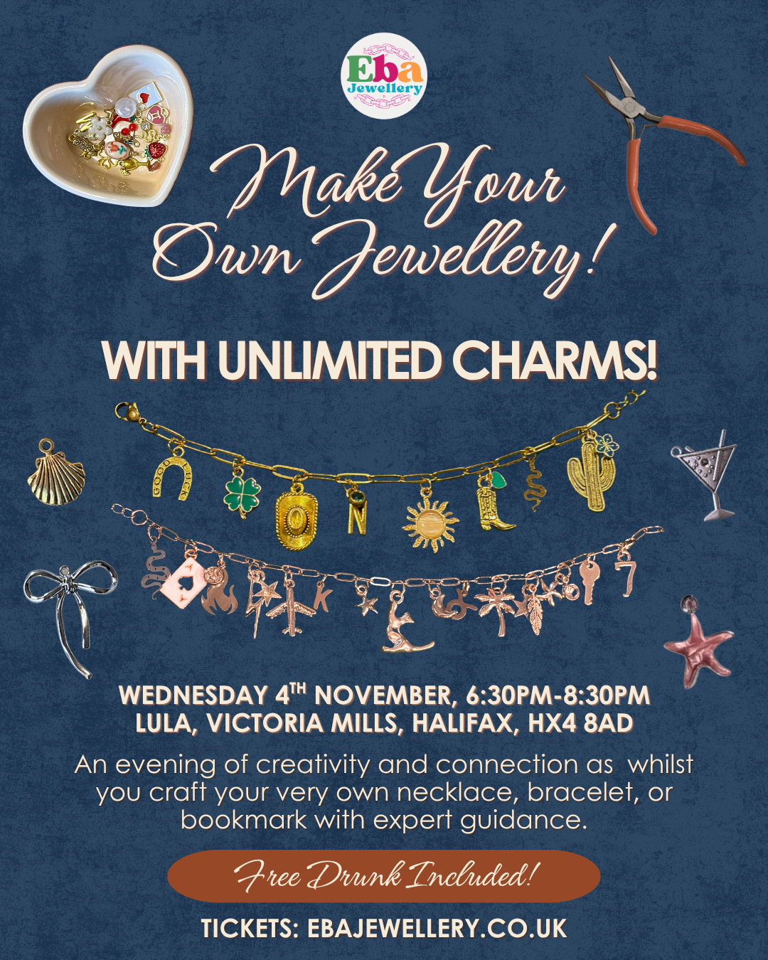 Jewellery Making Workshop, 4th November 6:30pm @ LULA, Halifax