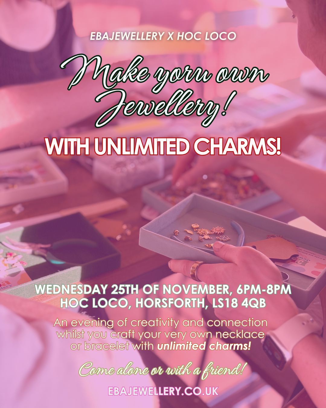 Jewellery Making Workshop - 25th of November, 6pm at Hoc Loco, Horsforth