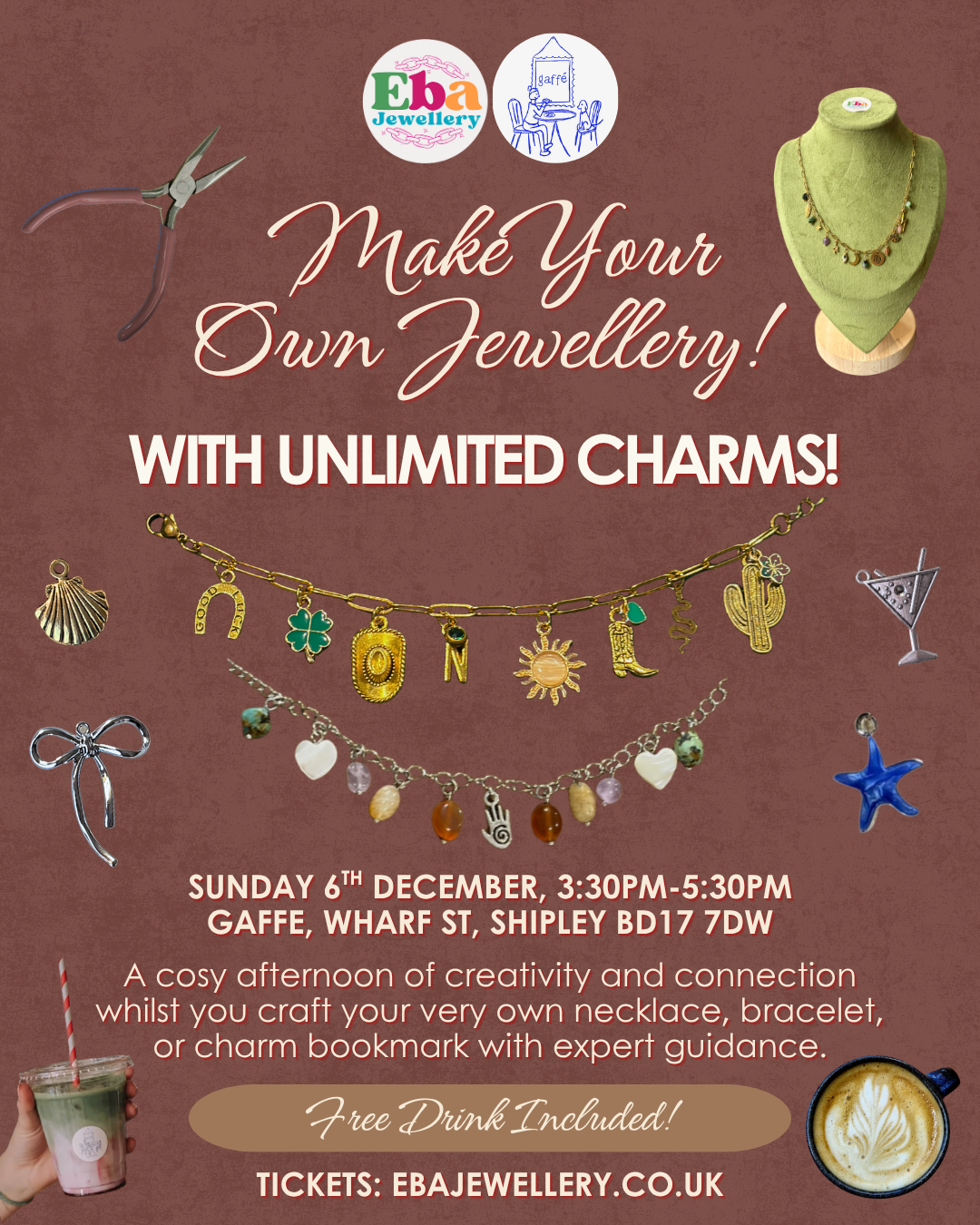 Jewellery Making Workshop @ Gaffe, Sunday 6th December 3:30PM